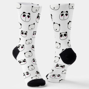 Abstract Black and White Panda Socks