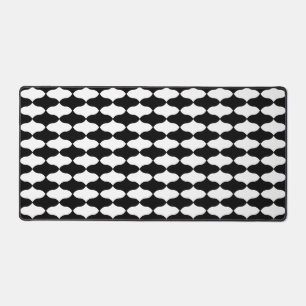 Abstract Black and White Pattern Desk Mat