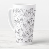 Abstract black and white pattern with repeating, s