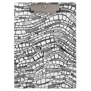 Abstract Black and White Pen and Ink Design Clipboard