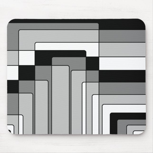 Abstract Black and White Rectangles Mouse Pad (Front)