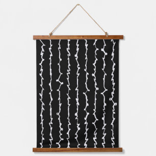 Abstract Black and White Scribbles Hanging Tapestry