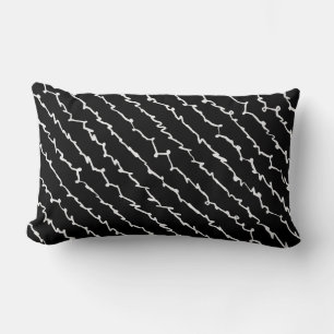 Abstract Black and White Scribbles Lumbar Pillow