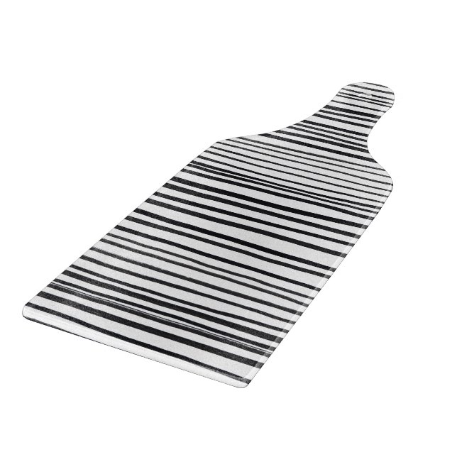 Abstract Black And White Stripes And Lines Pattern Cutting Board (Corner)