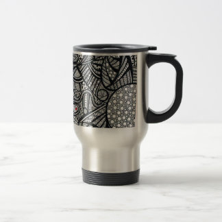 Abstract Black and White travel Mug