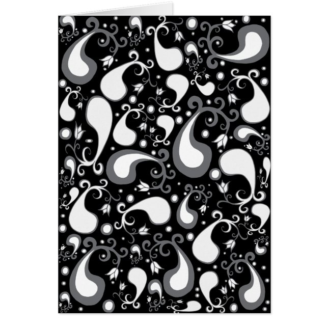 Abstract black and white Tulip Paisley Floral (Front)