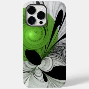 Abstract Black and White with Green Fractal Art Case-Mate iPhone 14 Pro Max Case