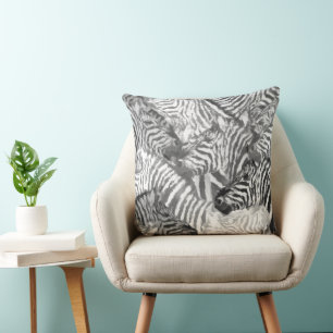 Abstract Black and White Zebra Art Cushion