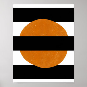 Abstract Black And Yellow Elements Orange Shapes Poster