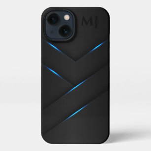 Abstract Black Blue Steel All Options iPhone 13 Case