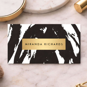 Abstract Black Brushstrokes for Makeup Artist Business Card