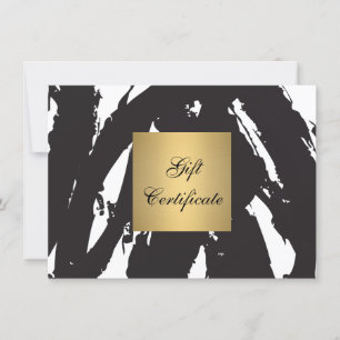 Abstract Black Brushstrokes Gift Certificate