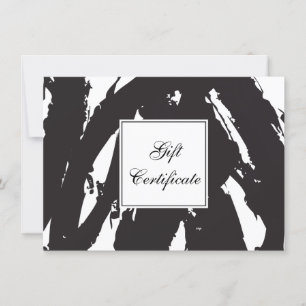 Abstract Black Brushstrokes Gift Certificate