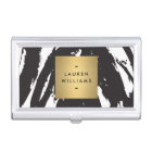 Abstract Black Brushstrokes with Gold Name Logo