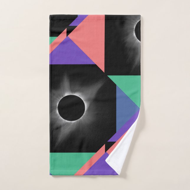 Abstract Black Eclipse Square Multicolor Triangle Hand Towel (Hand Towel)