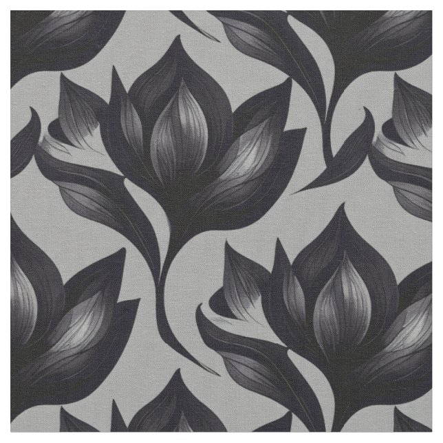 Abstract Black Floral Fabric (Close Up)