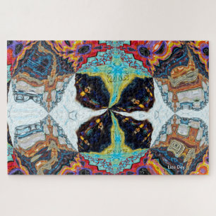 Abstract Black Flower Jigsaw Puzzle