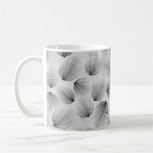 Abstract black flower pattern on grey background coffee mug