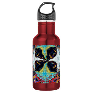 Abstract Black Flower Water Bottle