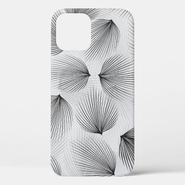 Abstract Black Flowers: Grey Elegance. Case-Mate iPhone Case (Back)