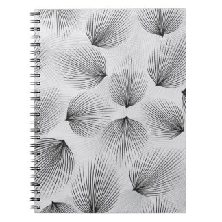 Abstract Black Flowers: Grey Elegance. Notebook