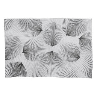 Abstract Black Flowers: Grey Elegance. Pillowcase