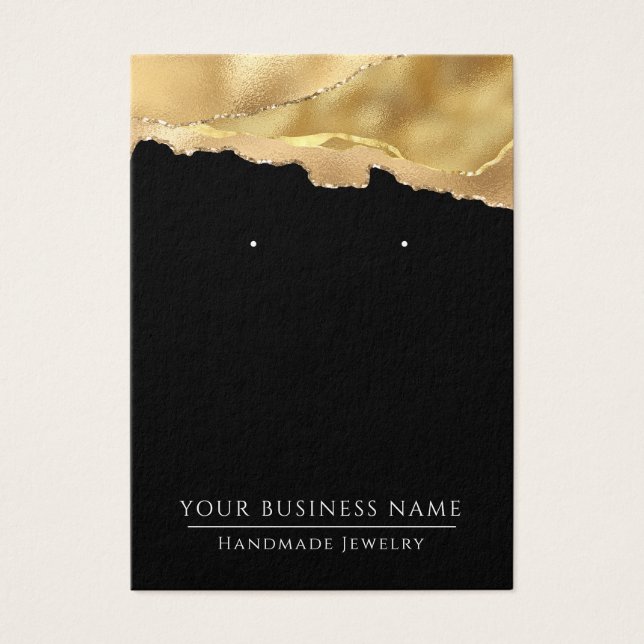 Abstract Black Gold Earring Display Cards (Front)