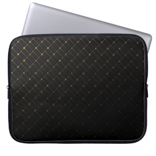 Abstract Black-Gold Geometric Pattern Laptop Sleeve