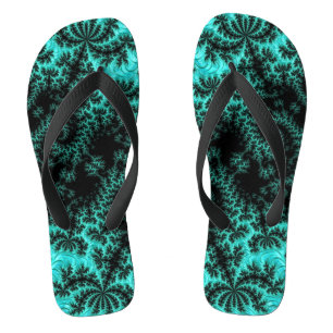 Abstract Black Green Fractal Pattern Thongs
