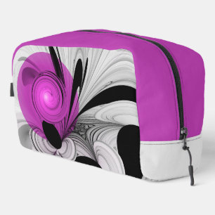 Abstract Black Grey With Magenta Fractal Art Dopp Kit