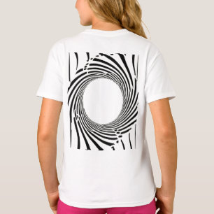 Abstract Black Hole Spiral Line Art T-Shirt