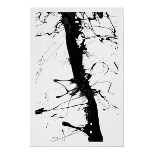 Abstract Black Ink Network Poster
