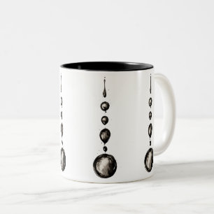 Abstract Black Ink Water Drops in Line Two-Tone Coffee Mug