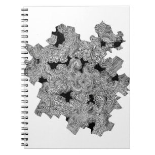 Abstract Black Maze Line Art Pattern Notebook