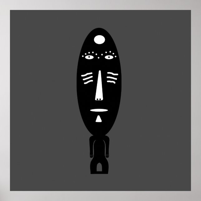 abstract black modern portrait art poster (Front)