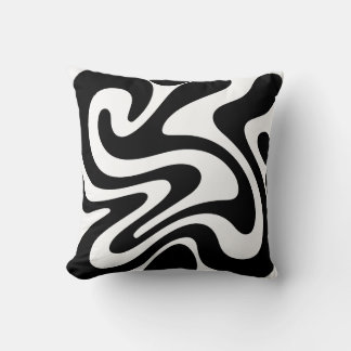 Abstract Black Organic Shapes Seamless Pattern Cushion