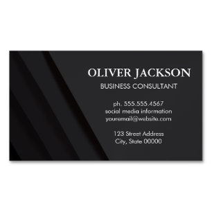 Abstract Black Panels Magnetic Business Card
