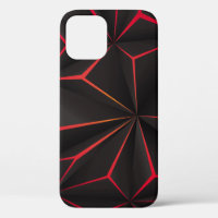Abstract black polygon red light futuristic techno