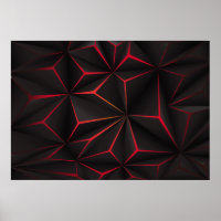 Abstract black polygon red light futuristic techno