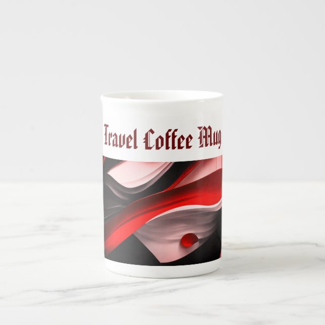 Abstract Black & Red Collection Bold Modern Desig- Bone China Mug (Front)