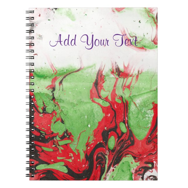 Abstract Black Red Green White Template Trendy Notebook (Front)