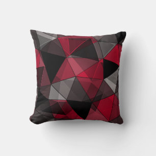 Abstract Black, red, grey geometric. Cushion