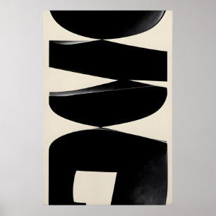 Abstract Black Shapes Art Print Modernist Giclée