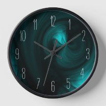 Abstract Black Smoke Swirl - Teal