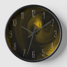 Abstract Black Smoke Swirl - Yellow 