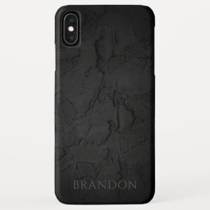 Abstract Black Texture Personalised Name iPhone XS Max Case