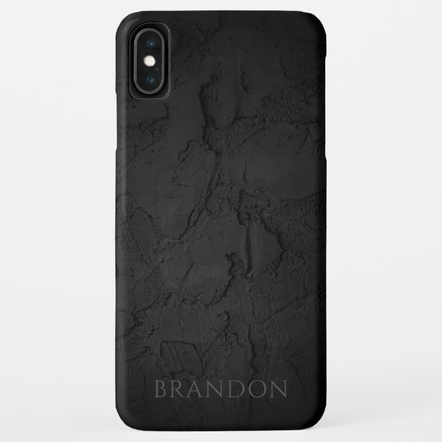 Abstract Black Texture Personalised Name Case-Mate iPhone Case (Back)