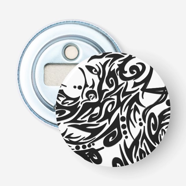 Abstract Black Tribal Bottle Opener (Front)