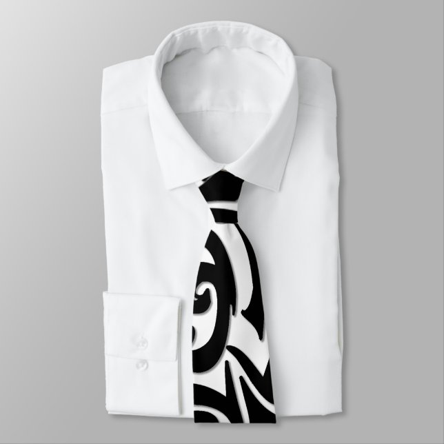 Abstract Black Tribal Wolf Tie (Tied)