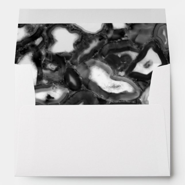 Abstract Black White agates geode   Envelope (Back (Bottom))